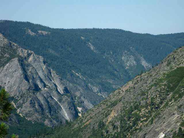 North Mokelumne River's flows turns West from Mount Reba